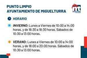 El horario de invierno en el Punto Limpio de Miguelturra inicia a partir del martes 2 noviembre