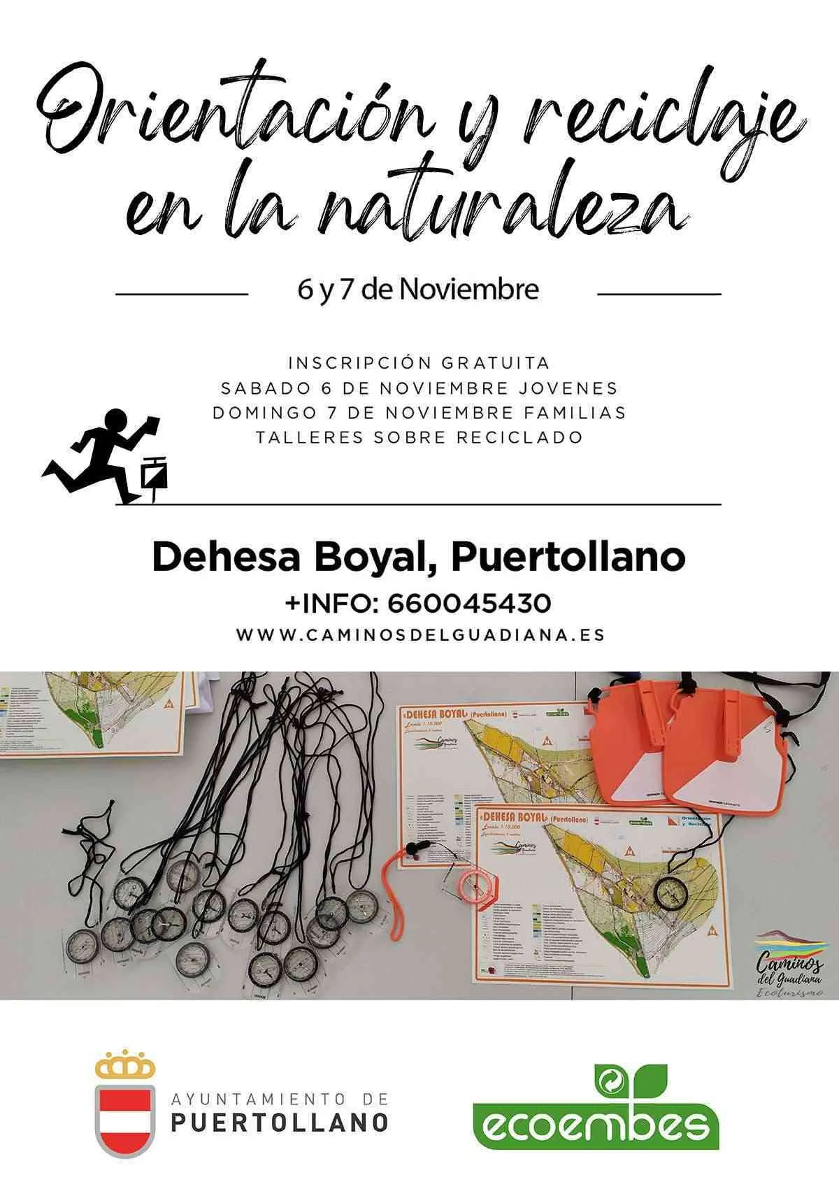Orientación y reciclaje en la Naturaleza para jóvenes y familias de Puertollano el 6 y 7 de noviembre