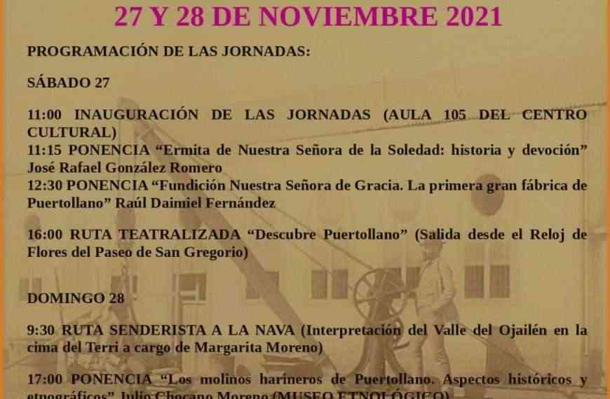 IV jornadas de historia de Portus Planus en Puertollano el 27 y 28 de noviembre