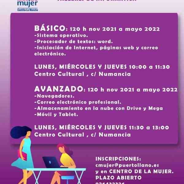 Abierta la inscripción para los talleres de informática básica y avanzada del Centro de la Mujer de Puertollano