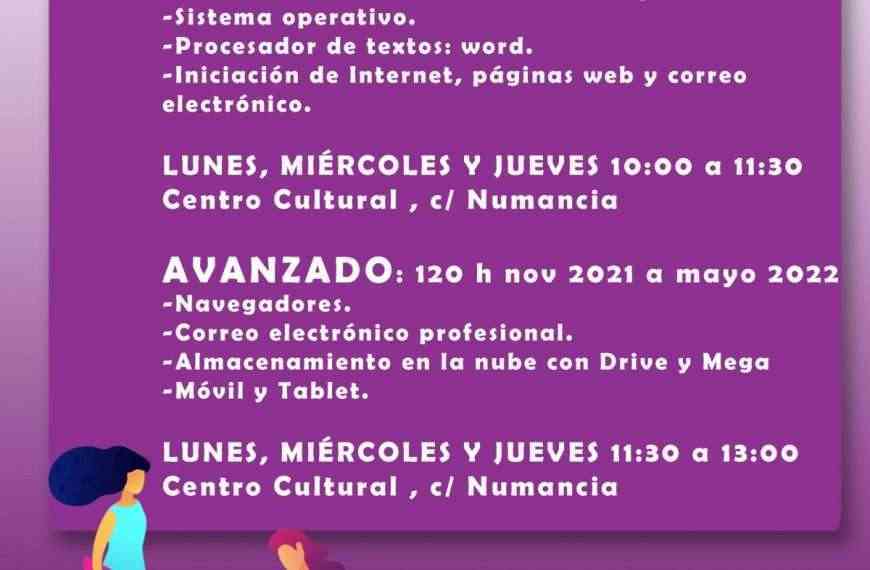 Abierta la inscripción para los talleres de informática básica y avanzada del Centro de la Mujer de Puertollano