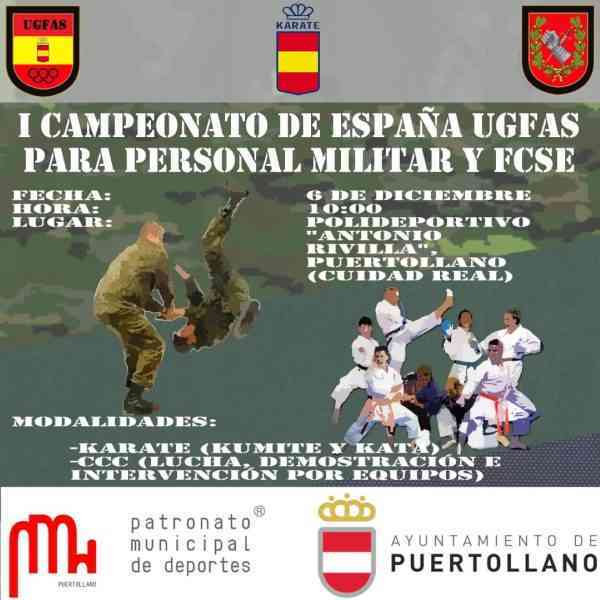 I Campeonato de España UGFAS para personal militar y Fuerzas y Cuerpos de Seguridad del Estado el 6 de diciembre en Puertollano
