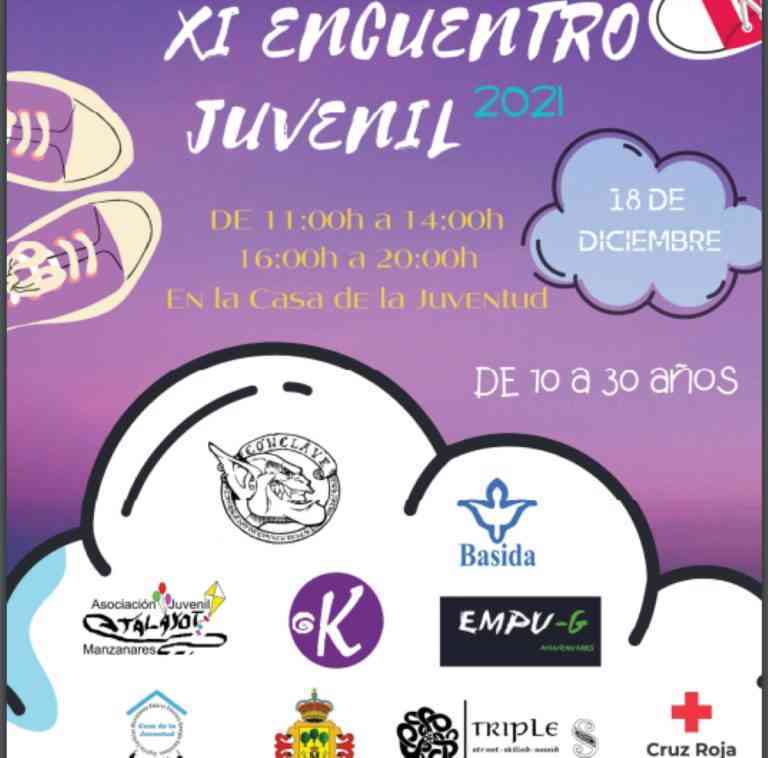 XI Encuentro Juvenil 2021 el 18 de diciembre en la Casa de la Juventud de Manzanares