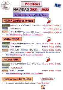 Horario piscinas municipales de Albacete para Navidad 2021-2022