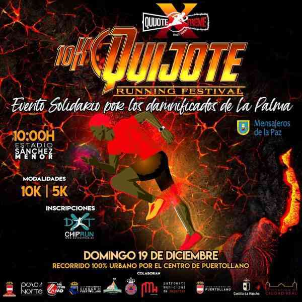 10K Quijote Running Festival el 19 de diciembre en Puertollano y por los damnificados de La Palma