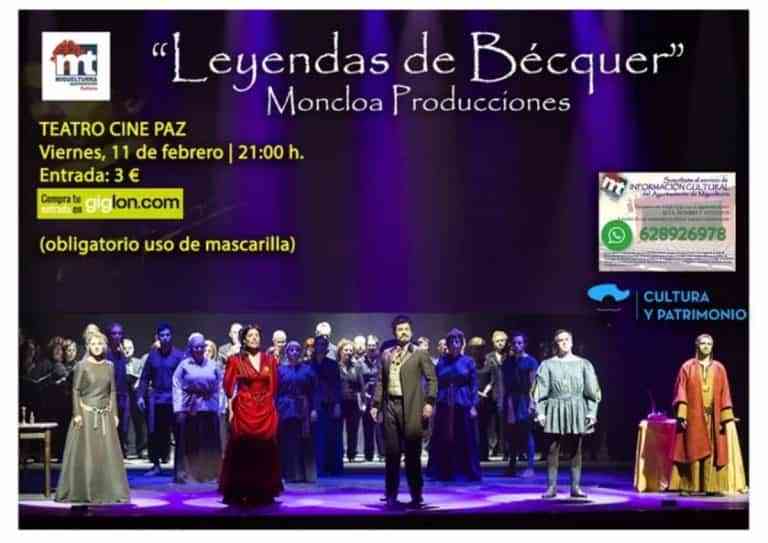 “Leyendas de Bécquer” mañana 11 de febrero a las 21 horas en el Teatro Cine Paz de Miguelturra