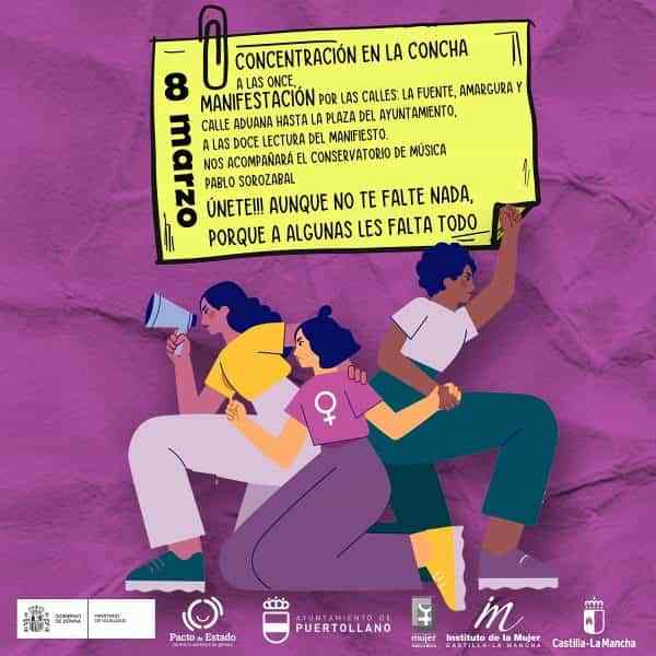 Concentración y lectura de manifiesto del día Internacional de la Mujer mañana en Puertollano