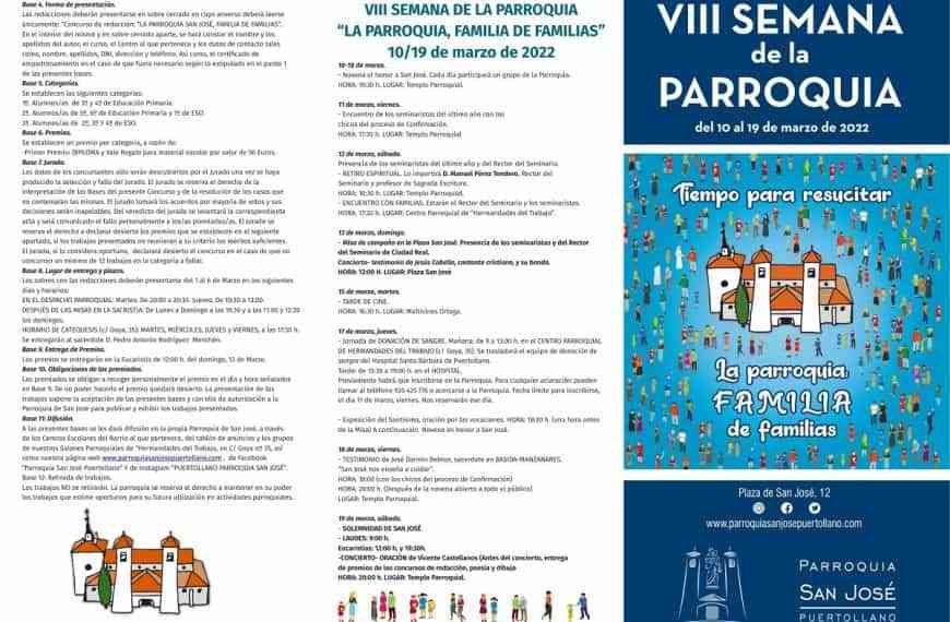 VIII Semana de la Parroquia de San José de Puertollano del 10 al 19 de marzo
