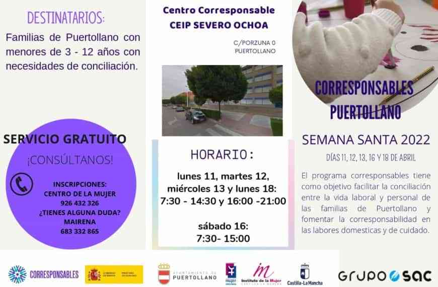 Plan Corresponsables de Puertollano ofrece actividades durante Semana Santa 2022 para familias con necesidades de conciliación
