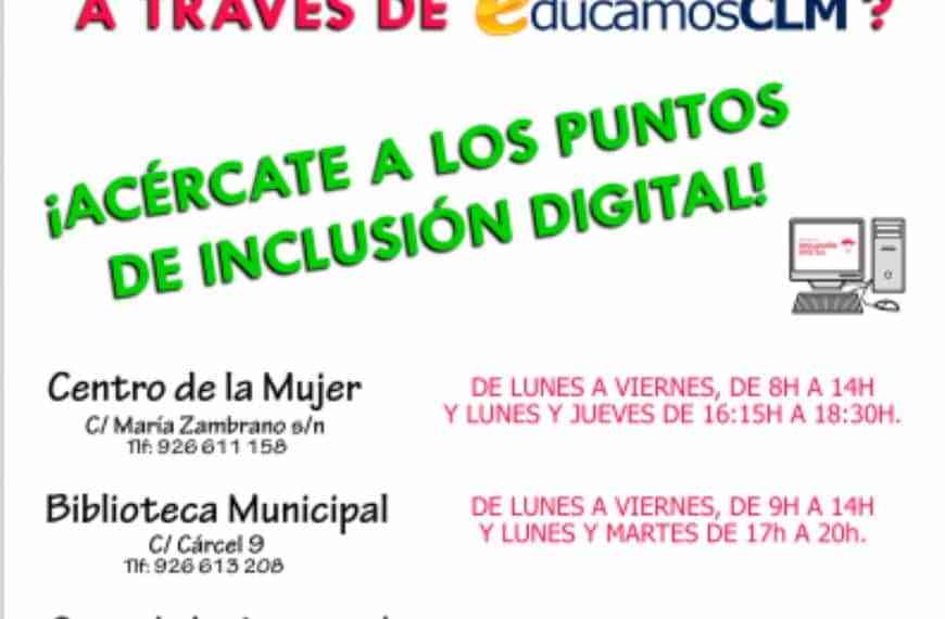 Los Puntos de Inclusión Digital de Manzanares te apoyan en la inscripción telemática de tus hijos en su centro educativo