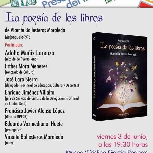 El primer día de la Feria del Libro de Puertollano se presentará “La poesía de los libros” de Vicente Ballesteros Moraleda