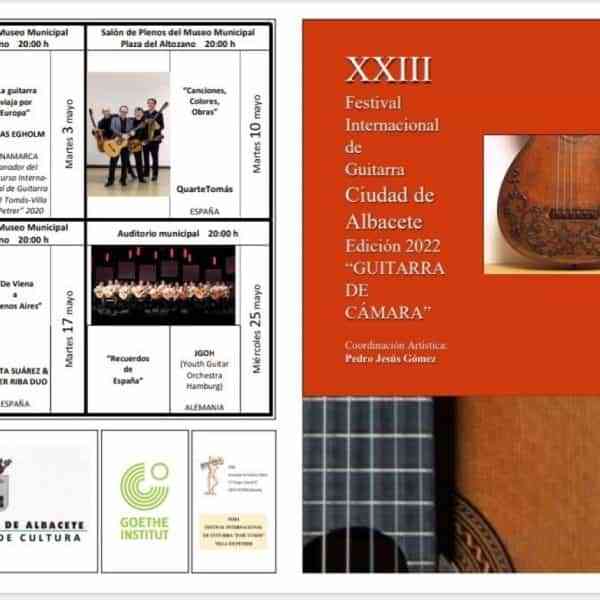 Conciertos del XXIII  Festival Internacional de Guitarra. Edición 2022 «Guitarra de Cámara» en Albacete
