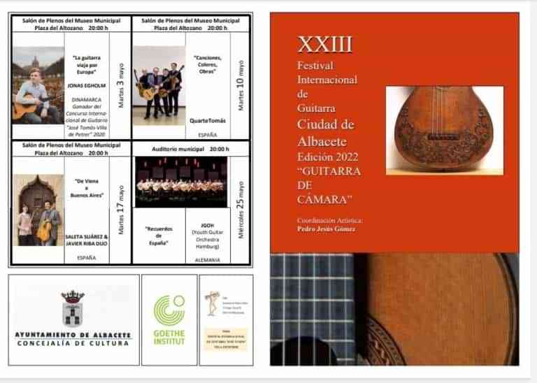 Conciertos del XXIII  Festival Internacional de Guitarra. Edición 2022 «Guitarra de Cámara» en Albacete