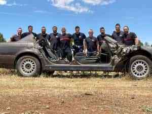 Bomberos del SCIS y militares de la Base de Almagro realizan una práctica conjunta de rescate en vehículos accidentados