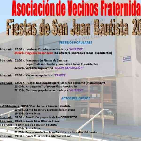 Fiestas de San Juan en la barriada Fraternidad de Puertollano del 23 al 26 de junio
