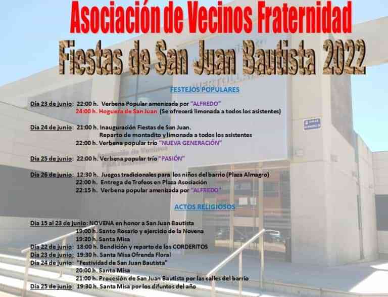 Fiestas de San Juan en la barriada Fraternidad de Puertollano del 23 al 26 de junio