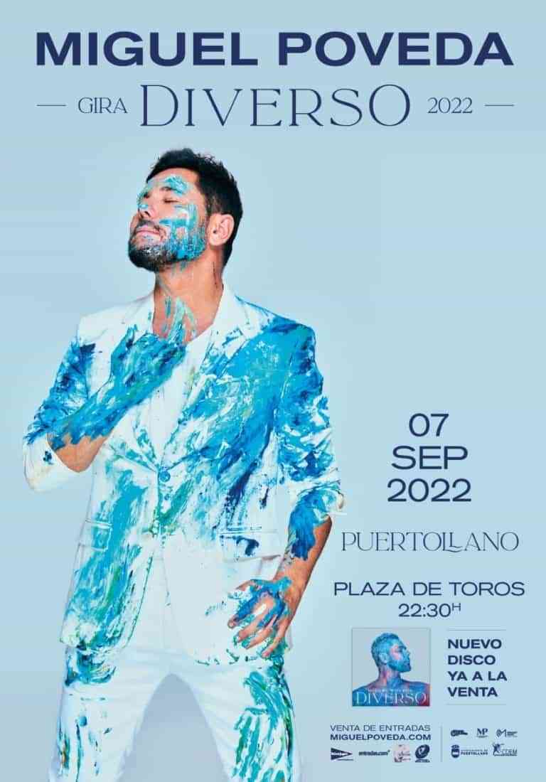 Concierto de Miguel Poveda el 7 de septiembre dentro de la programación de las fiestas de la Virgen de Gracia de Puertollano