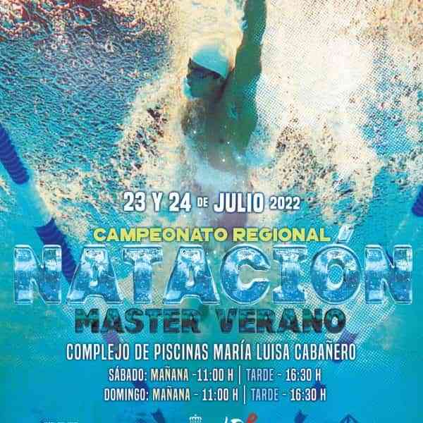 Campeonato Regional de Natación Máster los días 23 y 24 de julio en el complejo María Luisa Cabañero de Puertollano
