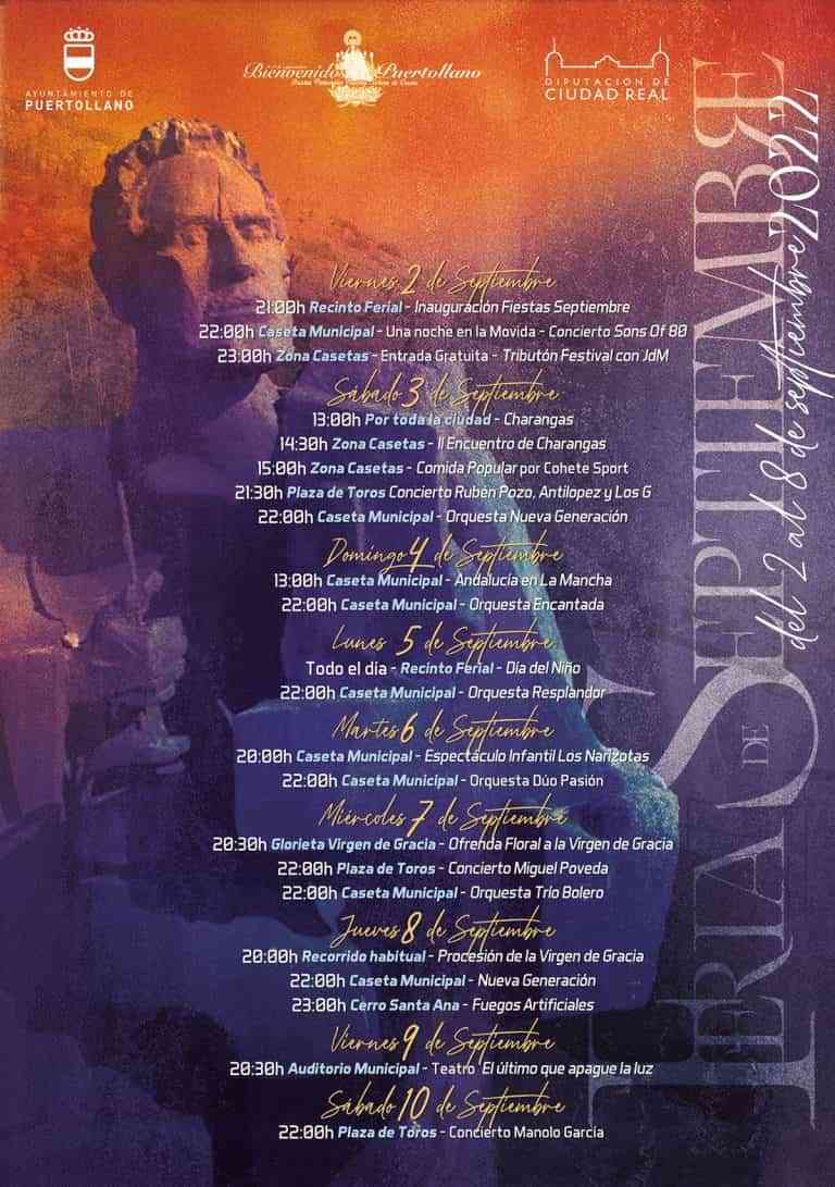 La feria de septiembre 2022 de Puertollano contará con 4 casetas y 18 conciertos musicales para el disfrute de todos
