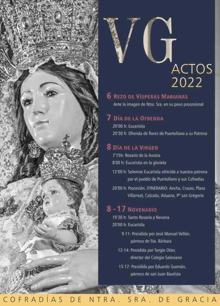 Las actividades religiosas por la festividad de la Virgen de Gracia en Puertollano iniciarán el 7 de septiembre a las 20 horas