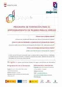 Oferta formación de empoderamiento de mujeres para el empleo en Puertollano del 13 al 19 de septiembre