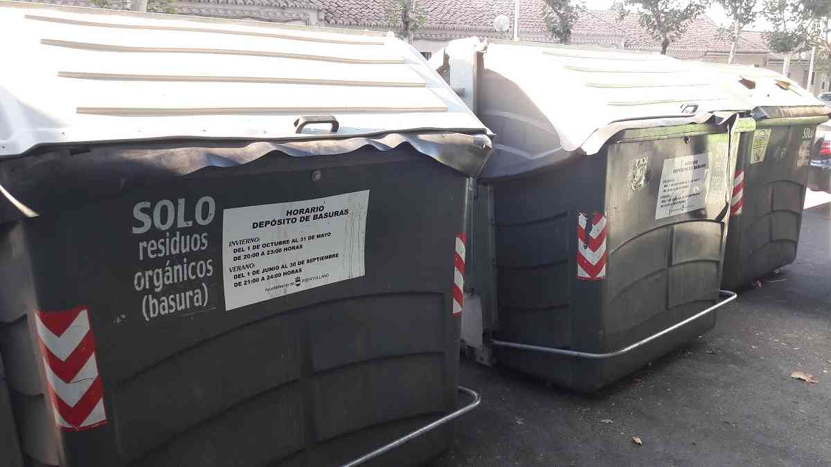 Horario de invierno para depositar la basura domiciliaria en contenedores de Puertollano desde el 1 de octubre