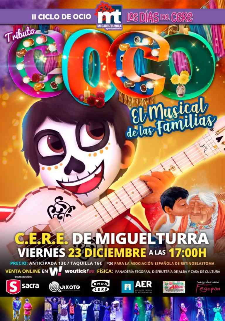 Concierto homenaje solidario a la película de animación de Disney «Coco» en el CERE de Miguelturra el 23 de diciembre de 2022