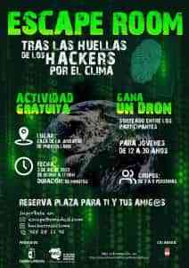 Escape room gratuito “Tras las huellas de los hackers por el clima” el 3 de diciembre en la Casa de la Juventud de Puertollano