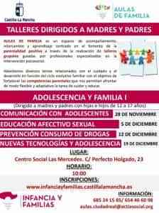 Aulas de familia con talleres dirigidos a madres y padres de hijos de 12 a 17 años se llevarán a cabo en Puertollano