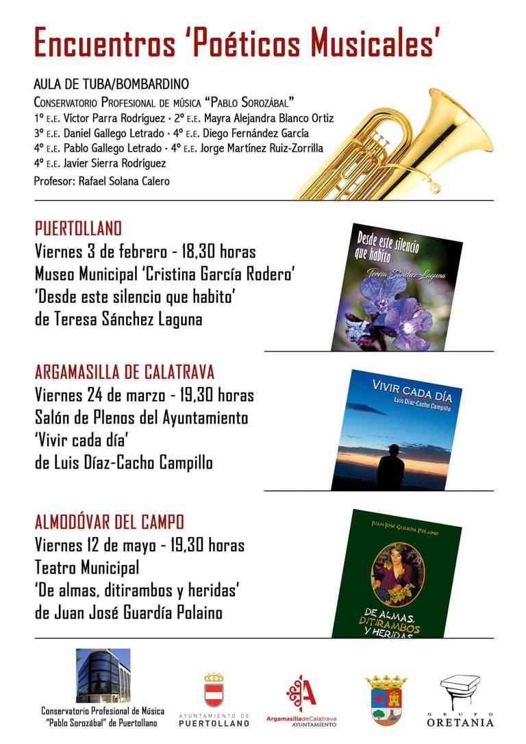 Tuba, Bombardino y poesía de la mano en los encuentros poéticos musicales organizados por el Conservatorio Profesional de Música “Pablo Sorozábal” y el Grupo Oretania