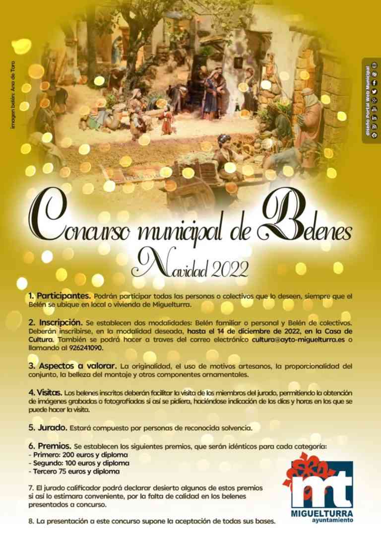 Estas son las bases del XXIII Concurso Municipal de Belenes Navidad 2022 de Miguelturra