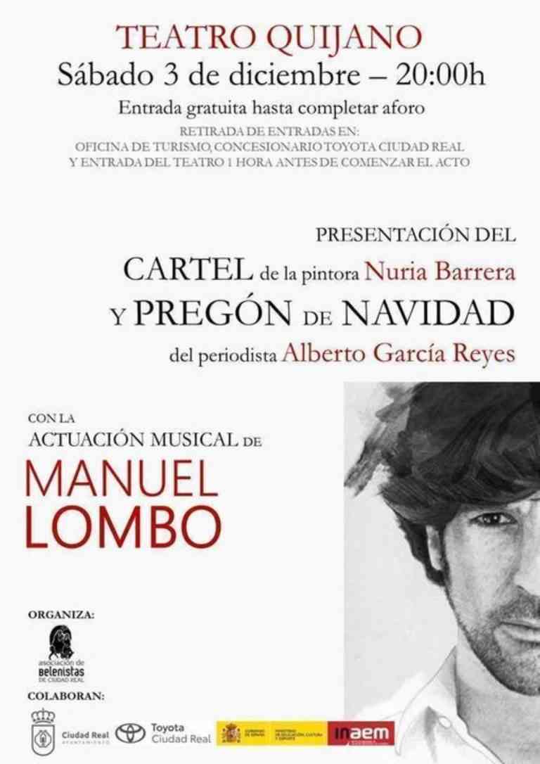 Presentación del cartel y pregón de la Navidad 2022 este 3 de diciembre en el Teatro Quijano de Ciudad Real evento gratuito hasta completar aforo