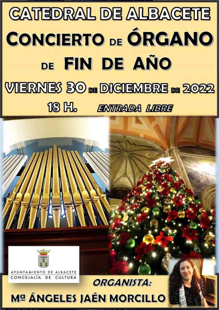 Concierto de órgano de Fin de año por Mari Ángeles Jaén en la Catedral de Albacete este 30 de diciembre con entrada libre