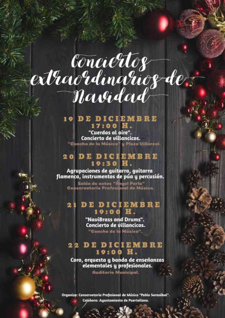 Tradicional concierto gratuito del Conservatorio Profesional de Música Pablo Sorozábal de Puertollano mañana jueves 22 de diciembre