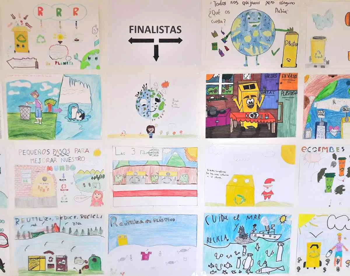 Ganadores del concurso de dibujo de la concejalía de Medio Ambiente de Puertollano y Ecoembes que ilustrarán el calendario municipal 2023