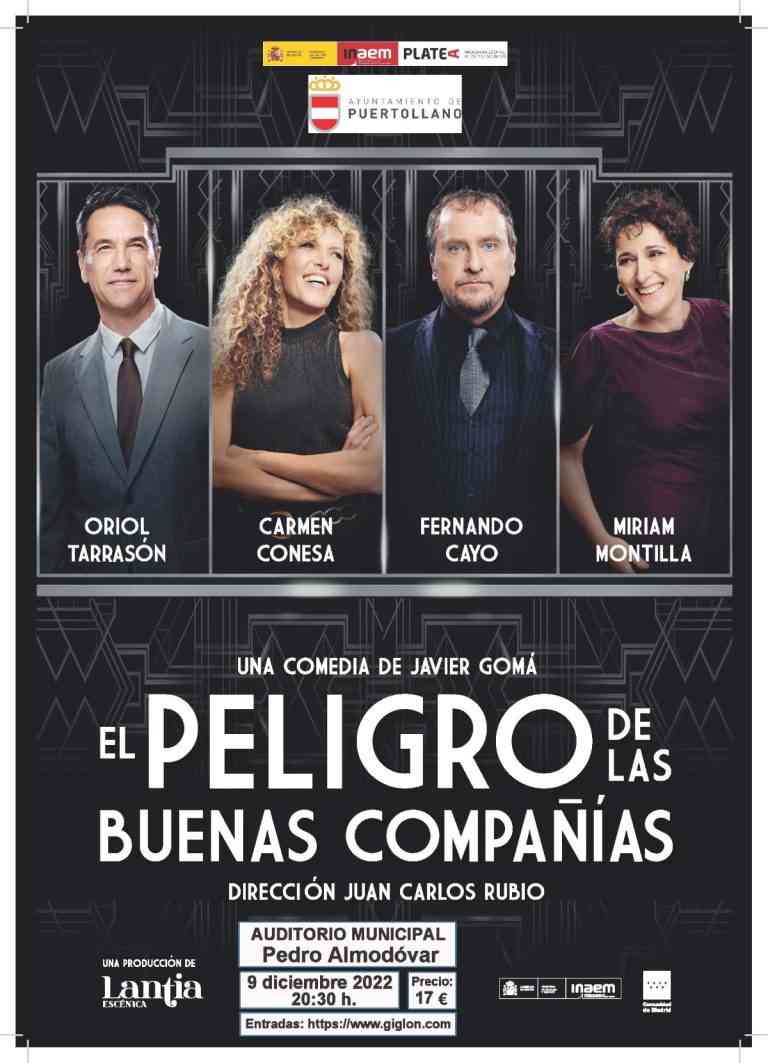 “El peligro de las buenas compañías” el 9 de diciembre en el Auditorio Municipal Pedro Almodóvar de Puertollano