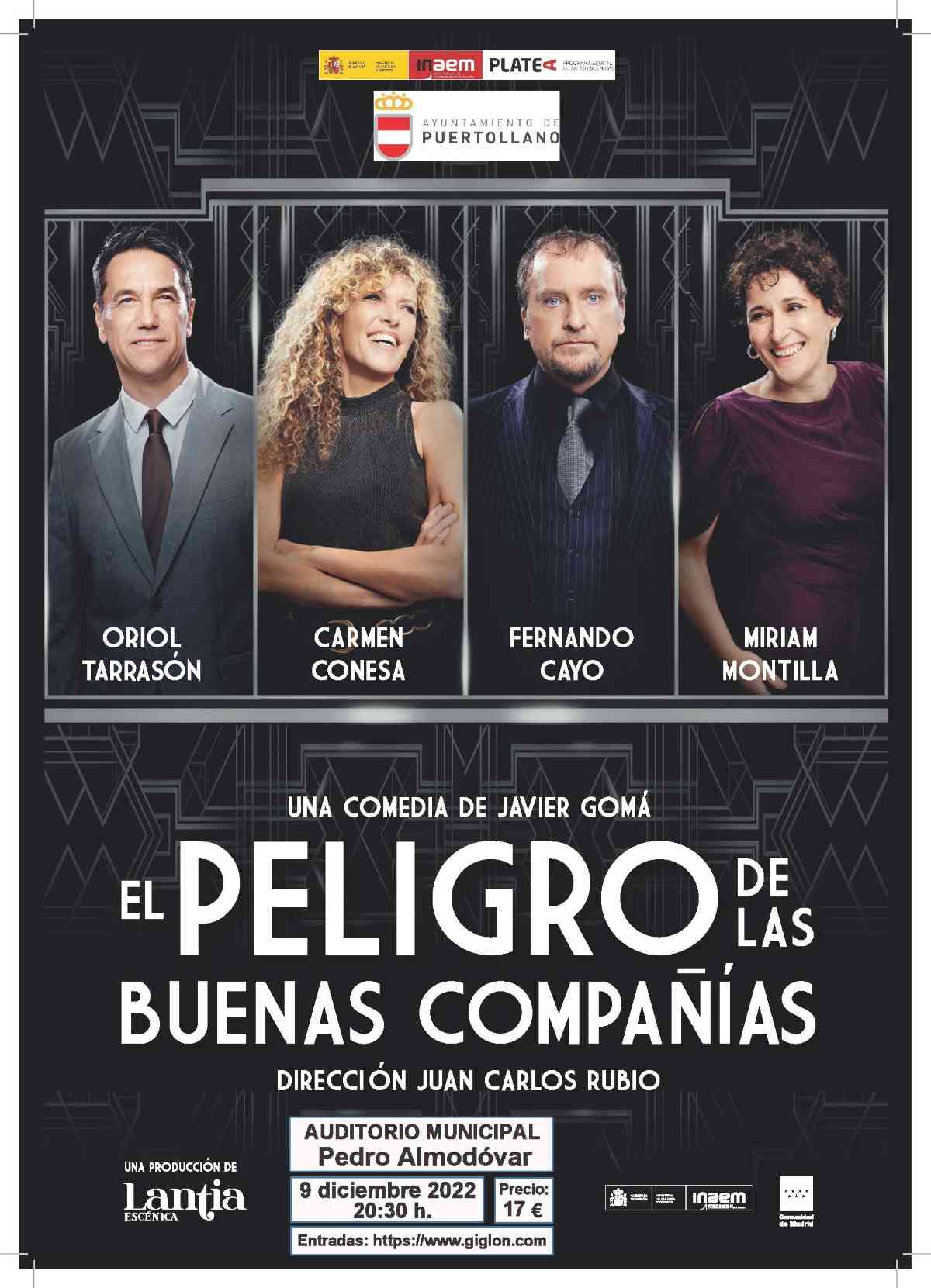 “El peligro de las buenas compañías” el 9 de diciembre en el Auditorio Municipal Pedro Almodóvar de Puertollano