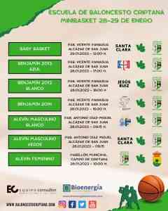 Nuevo fin de semana en el que los equipos de la Escuela de Baloncesto de Criptana podrán disfrutar de sus competiciones