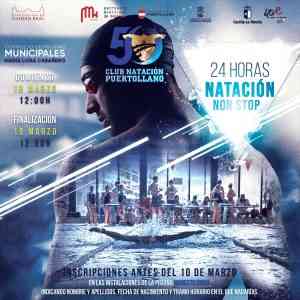 El 18 de marzo se celebra el II “24 horas NON STOP Nadando en Puertollano” a las 12 horas en la piscina María Luisa Cabañero