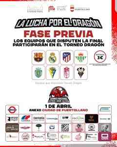 La fase previa del Torneo Dragón Nacional de Fútbol Base Alevín reunirá a 400 jugadores este sábado 1 de abril en Puertollano