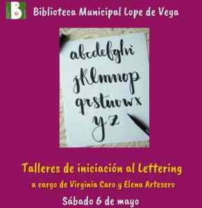 Taller de iniciación al Lettering para niños y niñas de 9 a 12 años el 6 de mayo en la Biblioteca “Lope de Vega” de Manzanares
