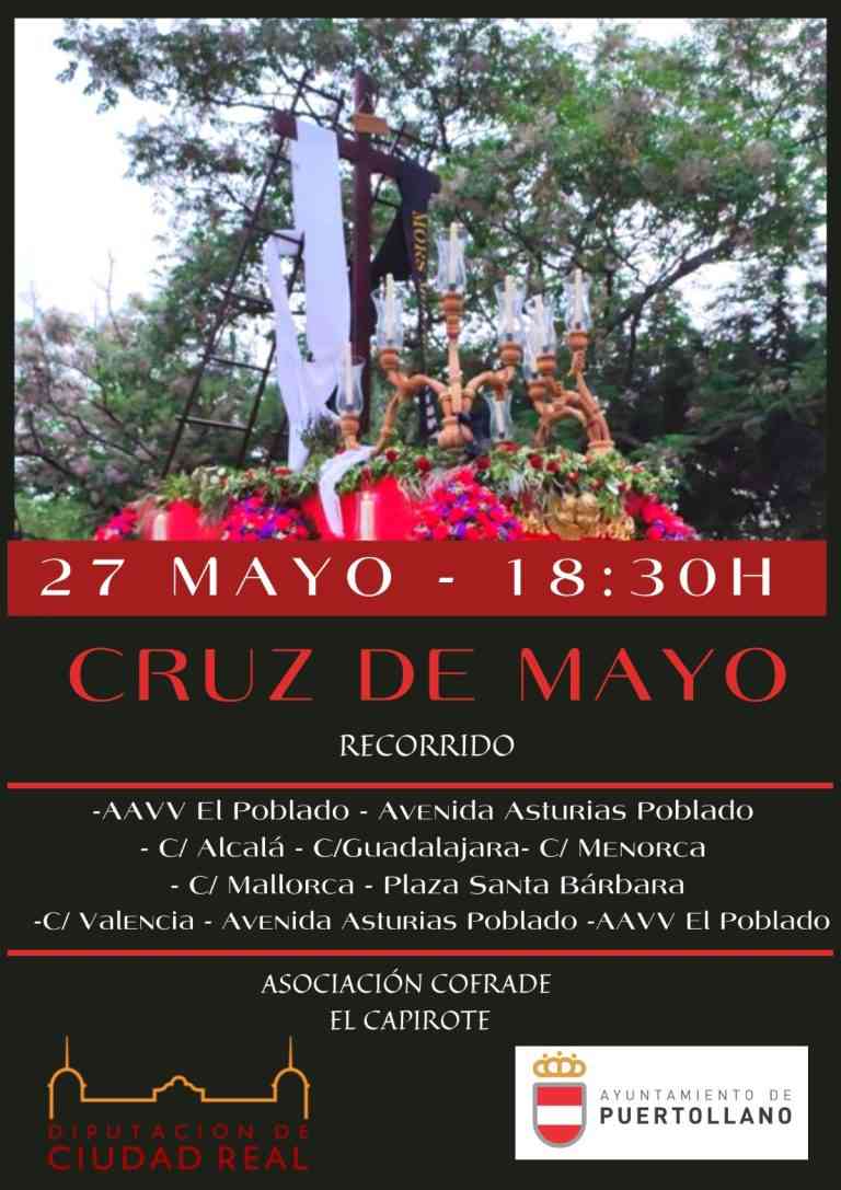 Las calles de”El Poblado” recorrerá la cruz de mayo de la Asociación Cofrade “El Capirote” de Puertollano este sábado 27 de mayo