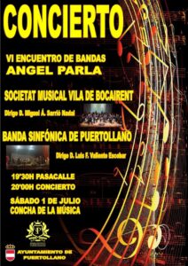 VI Certamen de Bandas de Música “Ángel Parla” el 1 de julio en la concha de la música del Paseo de San Gregorio en Puertollano