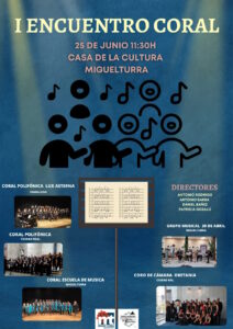 I  Encuentro Coral gratuito en la Casa de la Cultura de Miguelturra el 25 de junio