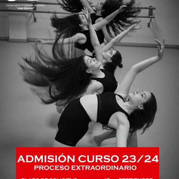 Período extraordinario de admisión hasta el 15 de septiembre curso 2023/24 del  Conservatorio de Danza José Granero de Puertollano