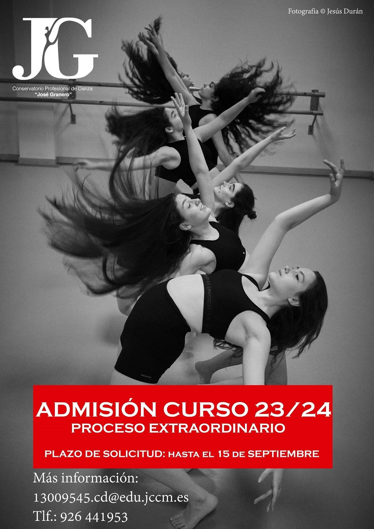 Período extraordinario de admisión hasta el 15 de septiembre curso 2023/24 del Conservatorio de Danza José Granero de Puertollano