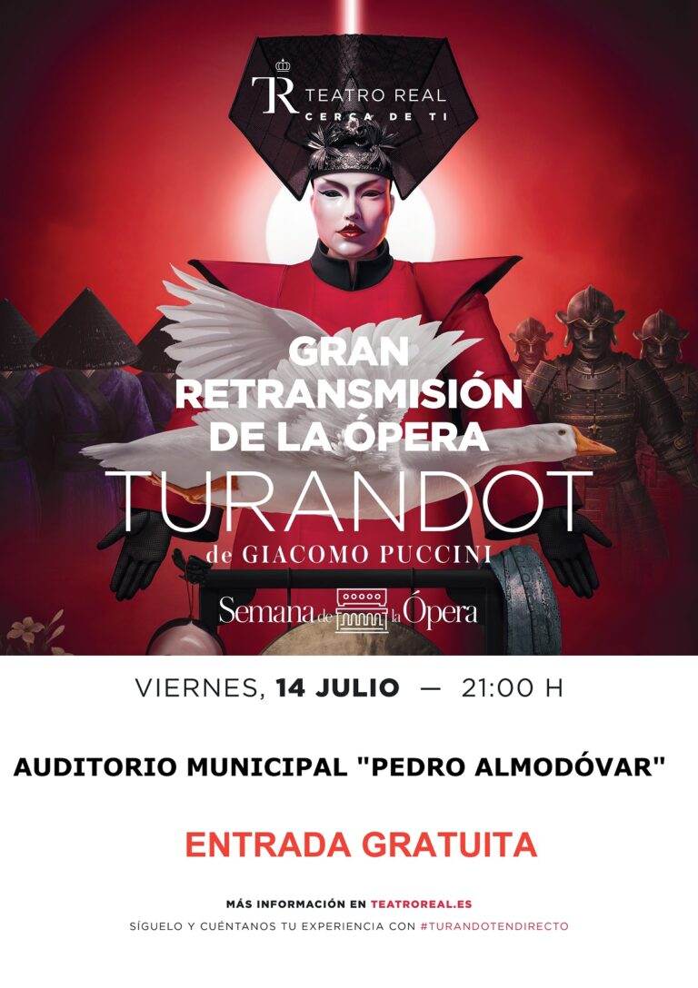 Retransmisión en directo de la ópera “Turandot” desde el Teatro Real de Madrid este viernes en Puertollano con entrada gratuita