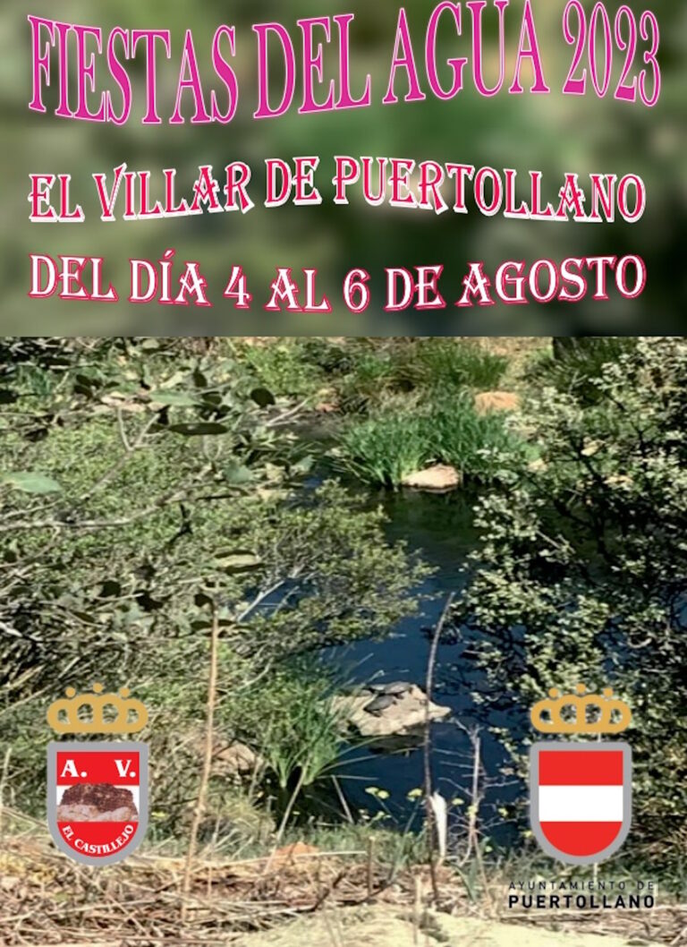 “Fiestas del agua” en El Villar de Puertollano del 4 al 6 de agosto con noches de verbena y actividades infantiles