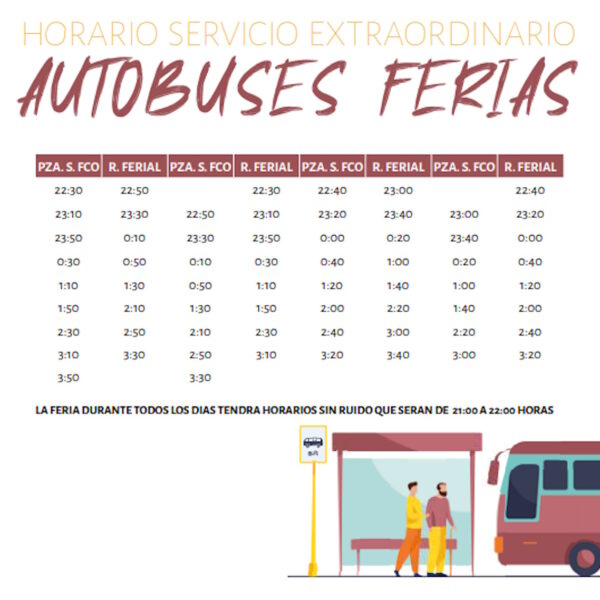 Horario de servicio extraordinario autobuses durante la Feria y Fiestas de Ciudad Real 2023
