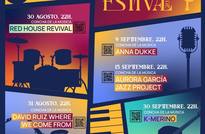 7 conciertos gratuitos en el Puerto Jazz@Blues Festival de  Puertollano del 21 de agosto al 30 de septiembre en la Concha de la Música